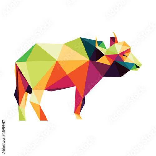 Colorful buffalo Polygonal low poly logo icon. Buffalo colorful logo vector. Illustration for kids animal book Free Download Colorful buffalo Polygonal low poly logo icon. Buffalo colorful logo vector. Illustration for kids animal book - GFXLoad
