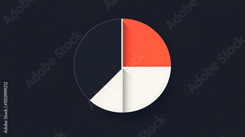 Simple pie chart with black, red, and white sections on dark background. Free Download Simple pie chart with black, red, and white sections on dark background. - GFXLoad