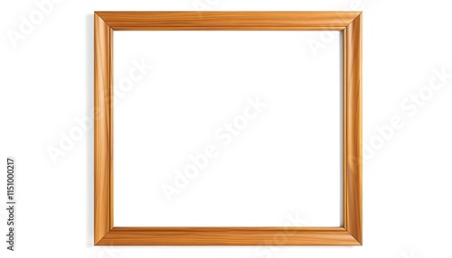 Elegant wooden frame on a clean white background, perfect for showcasing your cherished memories photo