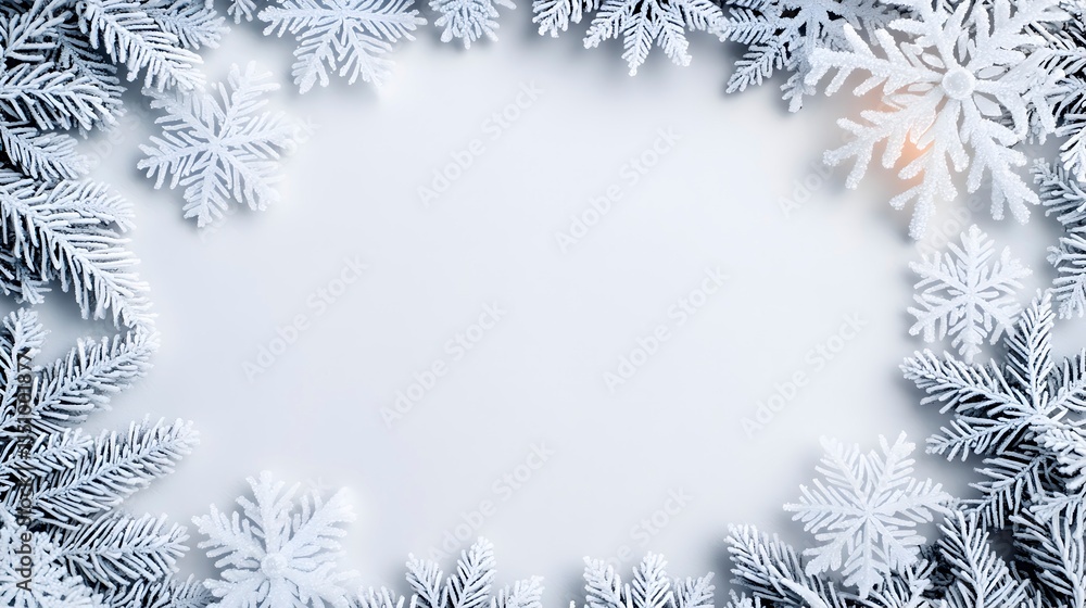 Winter Wonderland Snowflake Frame Background Winter Wonderland Snowflake Frame Background