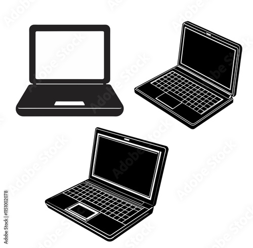 Laptop silhouette vector illustration