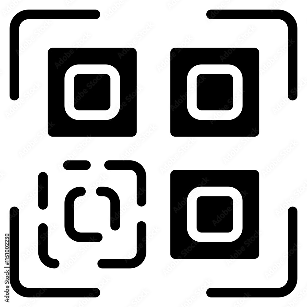 QR code Solid Icon QR code Solid Icon