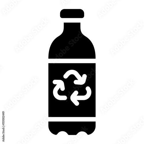 Recycled plastic Solid Icon