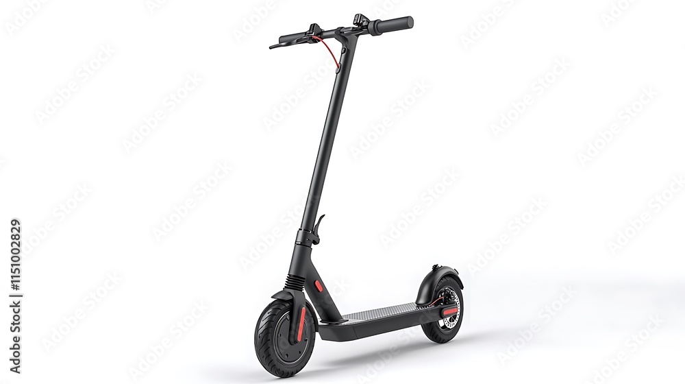 Modern black electric scooter isolated on white background. Modern black electric scooter isolated on white background.