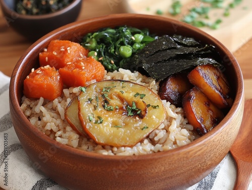 Crafting a delicious vegetarian macrobiotic bento kitchen food composition home setting close-up nutrient-rich concept