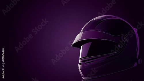 Dark purple racing helmet on dark background. photo