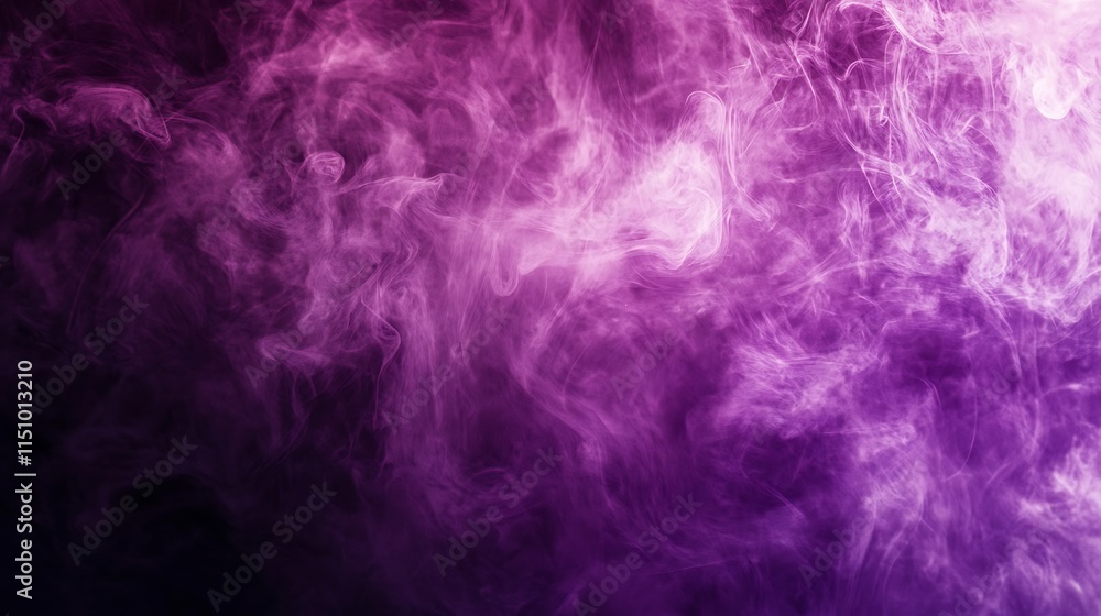 Obraz premium Abstract purple and pink smoke swirls on black background.