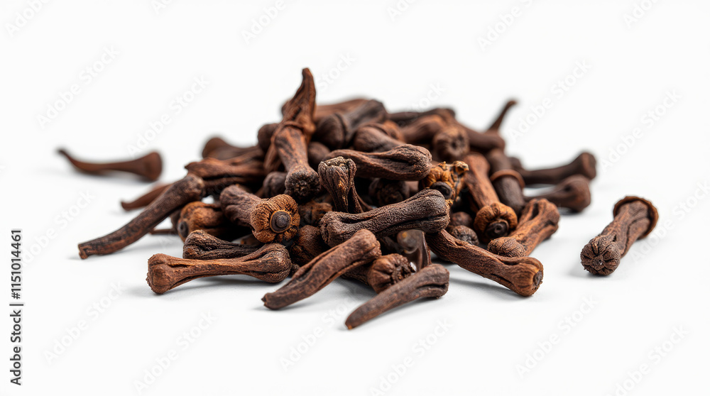 Dried spice cloves isolated on white background close-up photo Dried spice cloves isolated on white background close-up photo