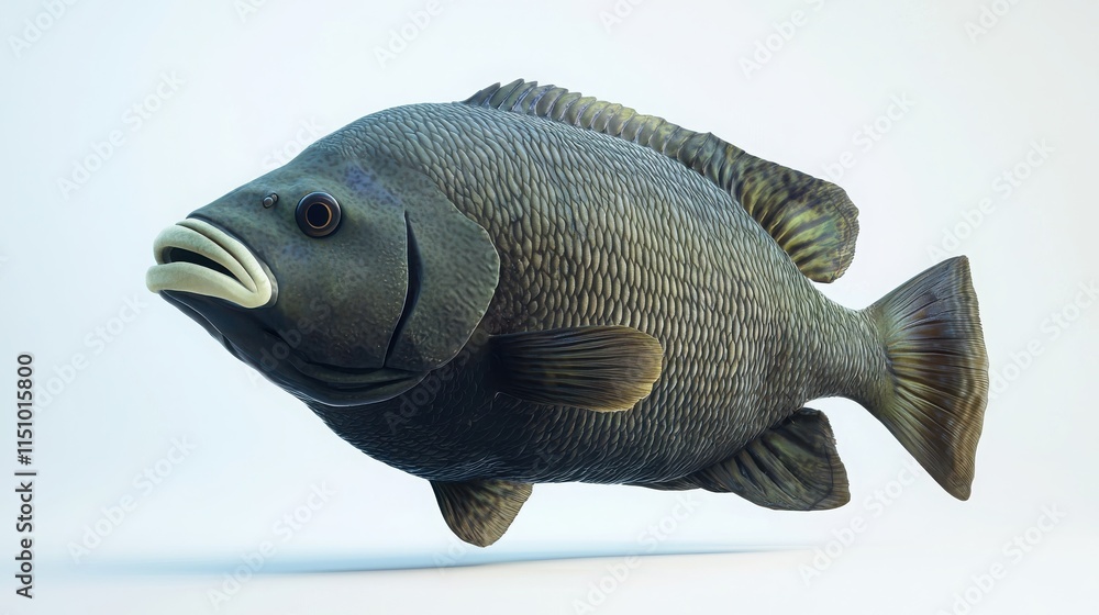 Fototapeta premium Realistic Illustration of a Fish Swimming in a Calm Environment
