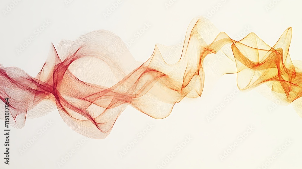 Fototapeta premium Abstract red and yellow wave design. (1)