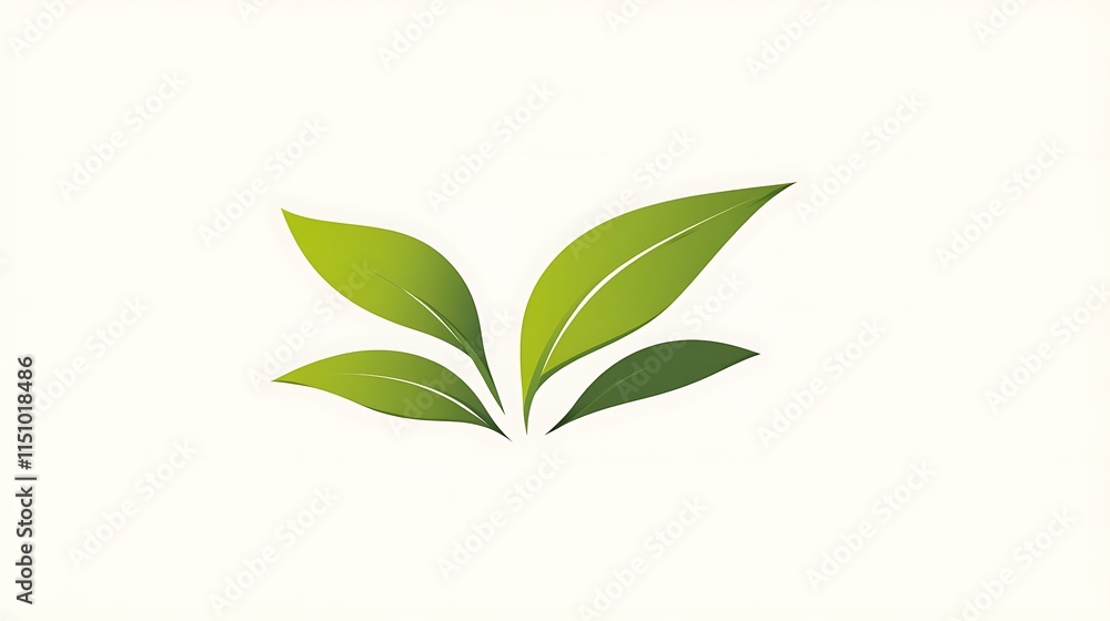 Simple green leaf logo design on white background. Simple green leaf logo design on white background.
