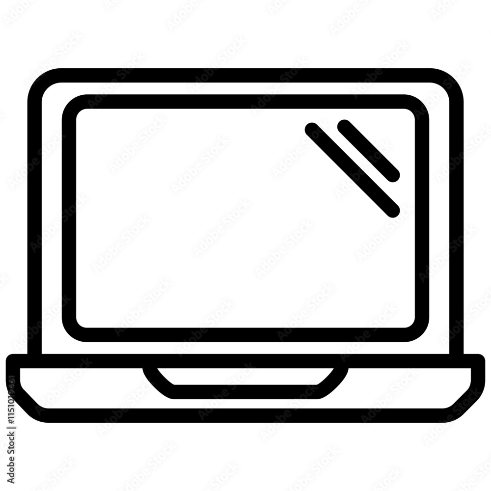 Laptop Outline Icon, Black And White Outline Icon Symbol Laptop Outline Icon, Black And White Outline Icon Symbol