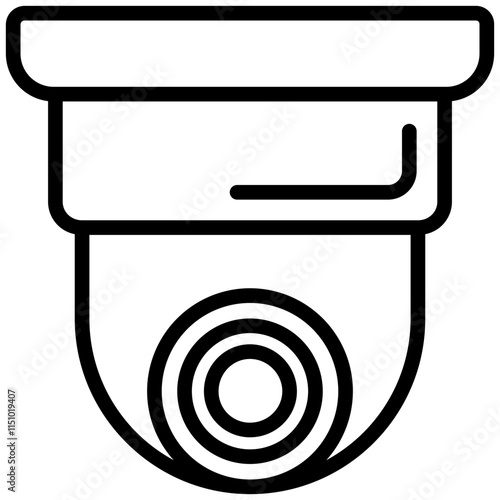 Security Camera Outline Icon, Black And White Outline Icon Symbol