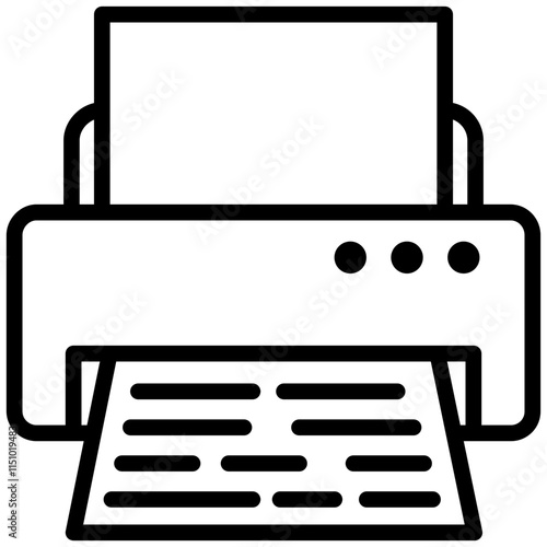 Office Printer Outline Icon, Black And White Outline Icon Symbol