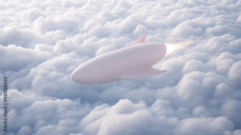 A futuristic airship glides gracefully through fluffy clouds, leaving a trail of light, evoking a sense of adventure and innovation in the sky. A futuristic airship glides gracefully through fluffy clouds, leaving a trail of light, evoking a sense of adventure and innovation in the sky.