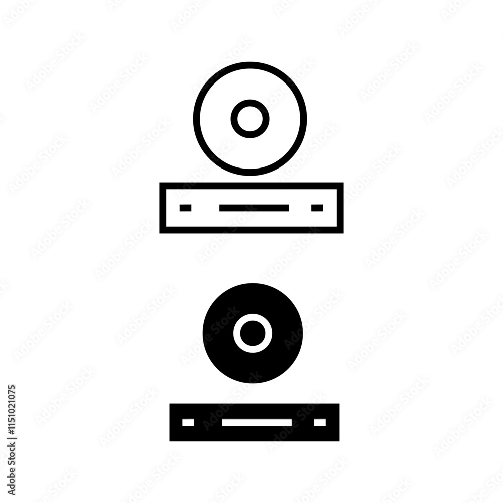 dvd player icon set isolated on white dvd player icon set isolated on white