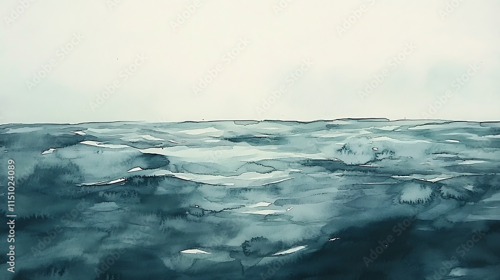 Fototapeta premium Watery painted ocean.