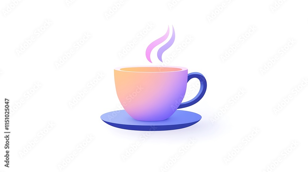 Fototapeta premium Steaming cup with gradient.