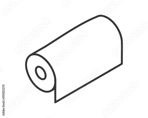 Textile roll vector icon. Paper tube illustration design for kitchen cleaning towel, carpet, scroll whatman, fabric.