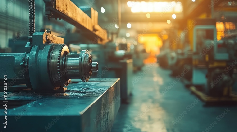 Obraz premium Industrial Machinery Close-Up: A Glimpse into Manufacturing