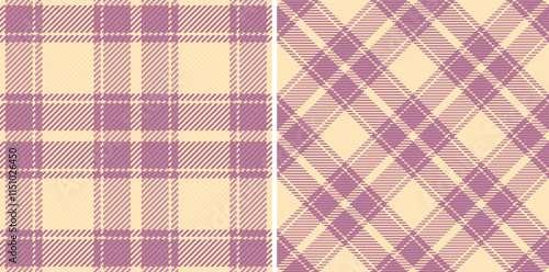 Fabric plaid seamless of tartan background check with a vector textile texture pattern. Set in coffee colors for wide grid paper.