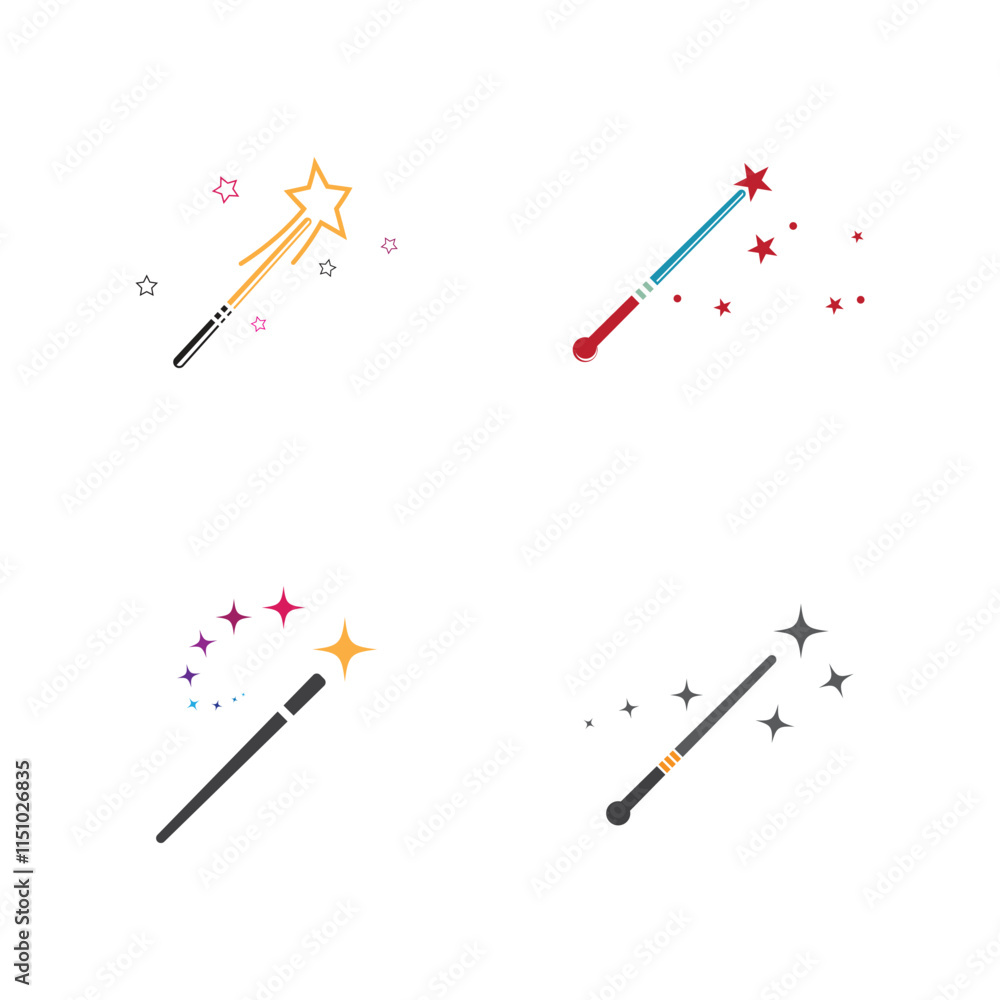 Wand Magic stick icon vector template symbol Wand Magic stick icon vector template symbol