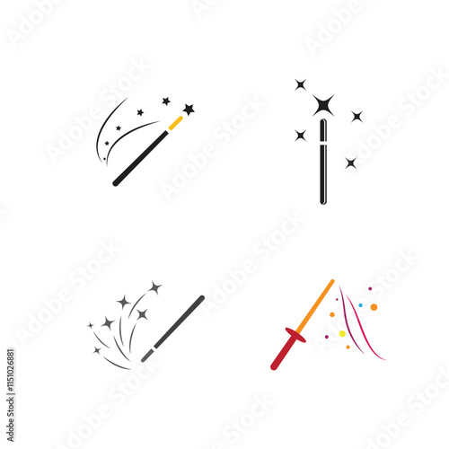 Wand Magic stick icon vector template symbol