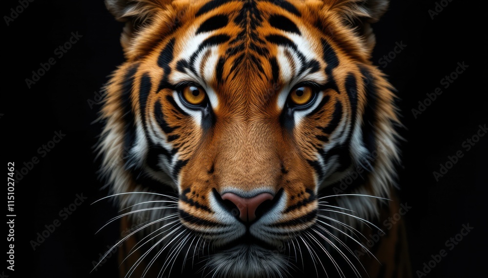 Naklejka premium Close-up portrait of a majestic tiger.