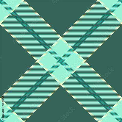 Silky pattern check fabric, international tartan texture seamless. Micro background plaid textile vector in teal and mint colors.