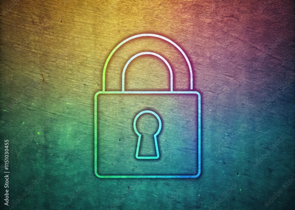 Fototapeta premium Line Art Password Security Symbol: Minimalist Digital Access Graphic
