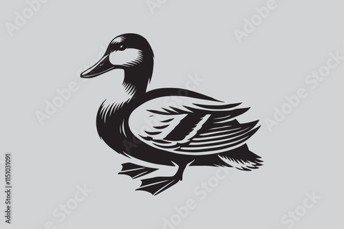 Swan Shape Silhouette Vector for Logo Designs photo