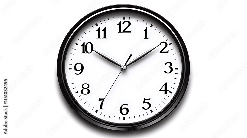 Black wall clock face on white background. Black wall clock face on white background.