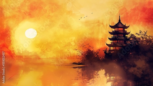 Dreamstime Art prints chinese temple fantasy background