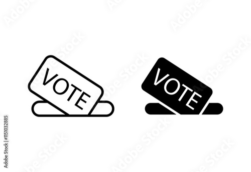 Hand voting ballot box icon