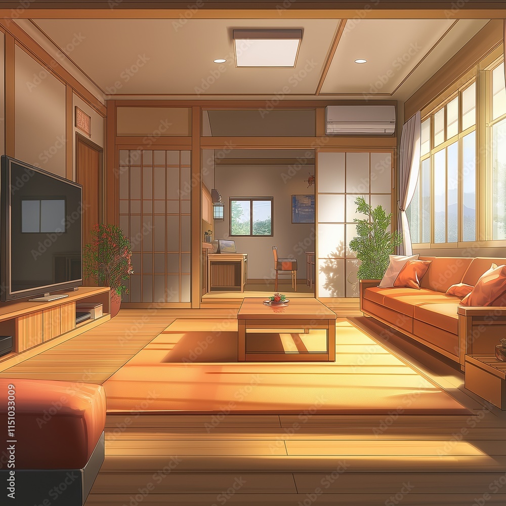 Fototapeta premium anime background for theme with bright colors