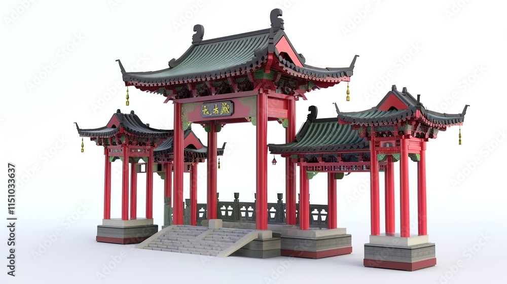 Fototapeta premium Ancient chinese Oriental chinese temple fantasy