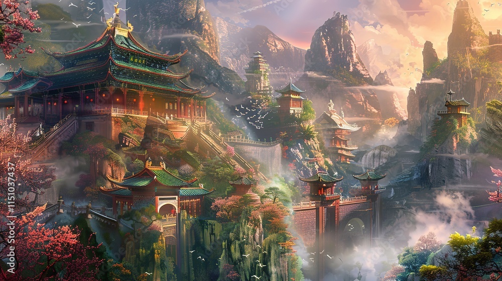 Adobe stock Art prints chinese temple fantasy Adobe stock Art prints chinese temple fantasy