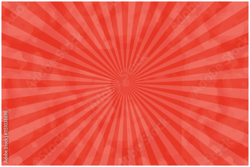 水彩風の集中線（サンバースト・赤）