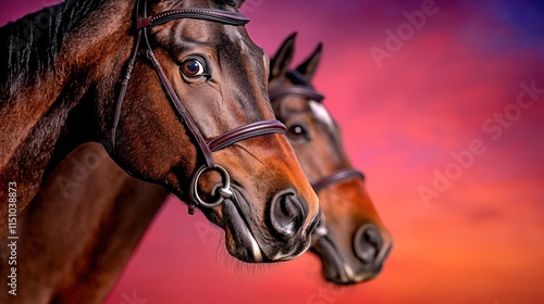 Regal Equine Portrait with Ample Copy Space for Banner Design photo