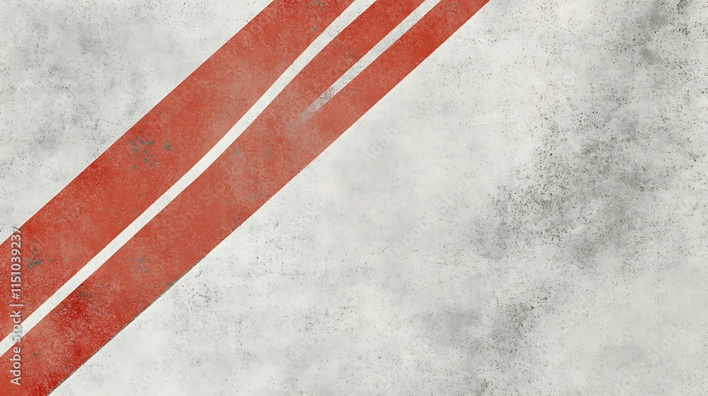 Fototapeta premium Textured, red diagonal lines on gray.