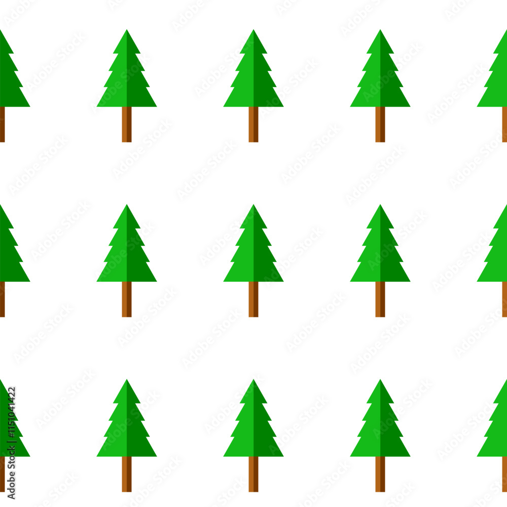 Minimalist christmas trees seamless pattern on white background. For Christmas wrapping paper, greeting cards and fabric Minimalist christmas trees seamless pattern on white background. For Christmas wrapping paper, greeting cards and fabric