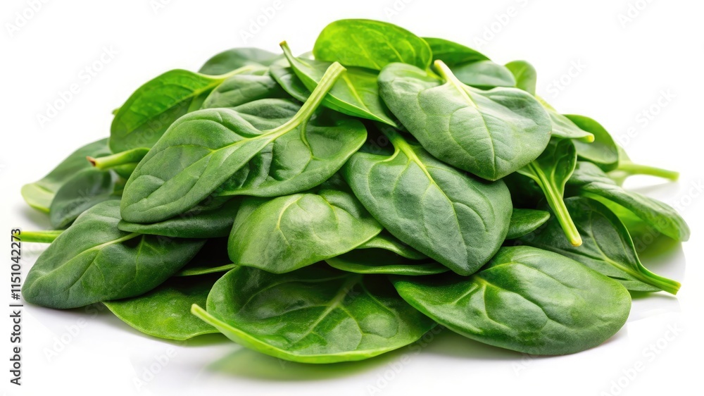 Fresh spinach leaves isolated on white background Fresh spinach leaves isolated on white background