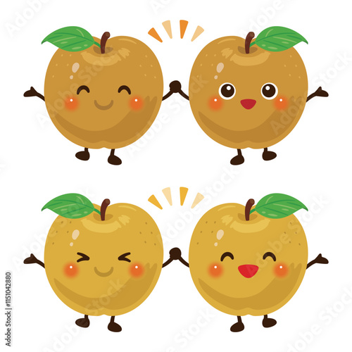 仲良し茶梨のキャラクターイラストセット