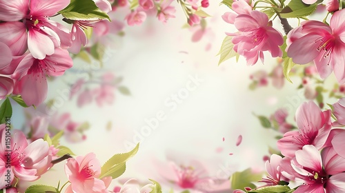 Beautiful Pink Floral Frame for Background Use