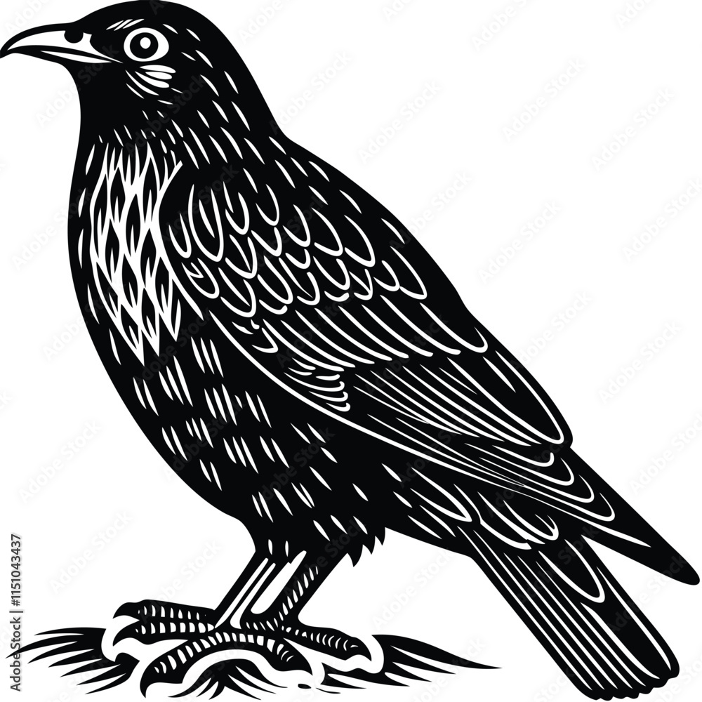 Obraz premium Martin vector silhouette, isolated white background