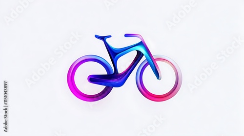 Abstract, colorful bicycle icon. photo