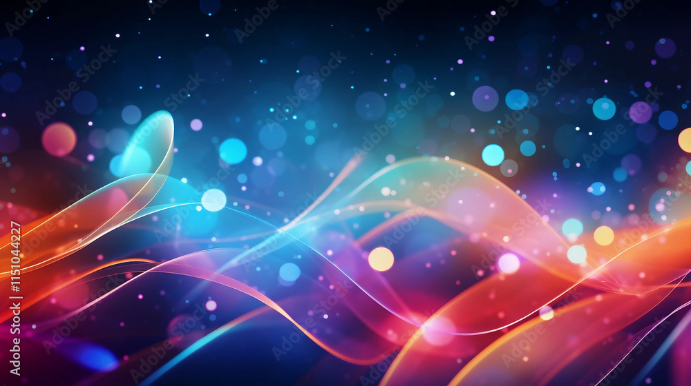 Fototapeta premium Vibrant and Dynamic Abstract Background with Blurred Lights and Circles