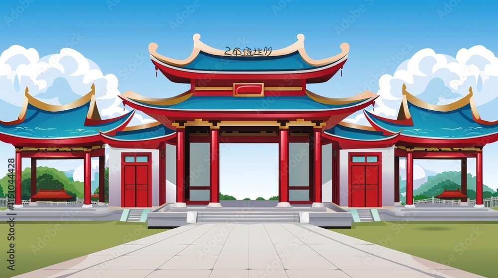 Obraz premium Architecture Oriental chinese temple fantasy