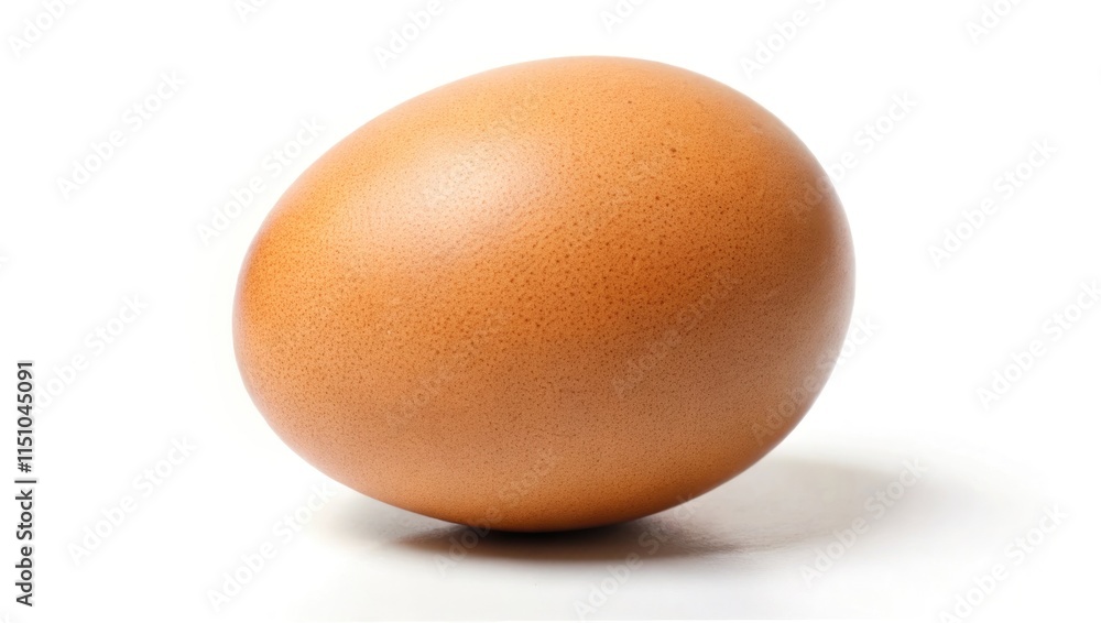 Brown egg isolated on white background, fresh and natural, with eggshell visible, healthy ingredient for breakfast or cooking Brown egg isolated on white background, fresh and natural, with eggshell visible, healthy ingredient for breakfast or cooking