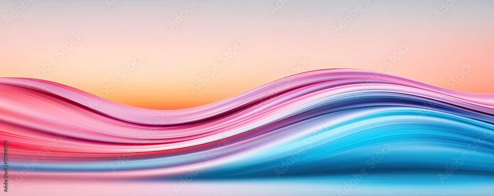 A colorful wave pattern transitions from pink to blue against a soft gradient background, creating a serene and modern aesthetic. A colorful wave pattern transitions from pink to blue against a soft gradient background, creating a serene and modern aesthetic.